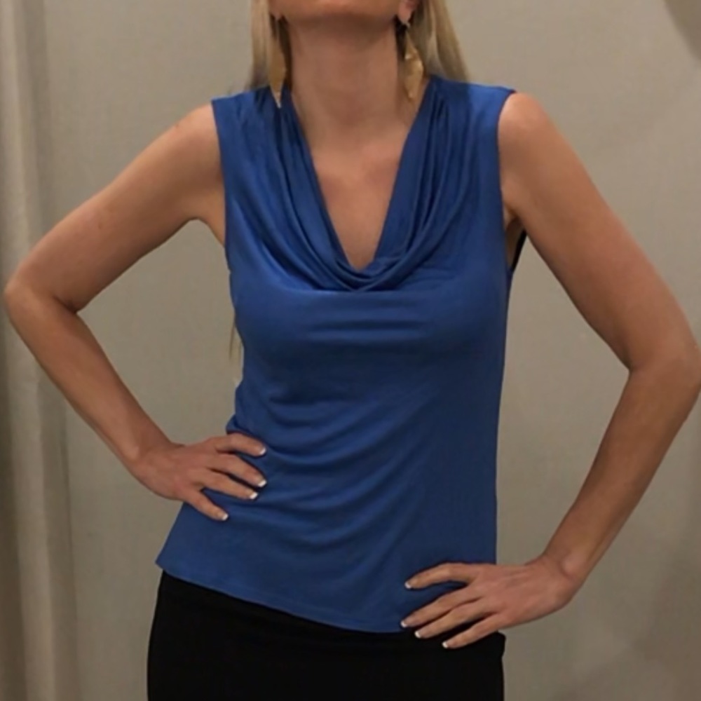 NEW & PERFECT W/JEANS OR A SUIT- Gorgeous Blue Top